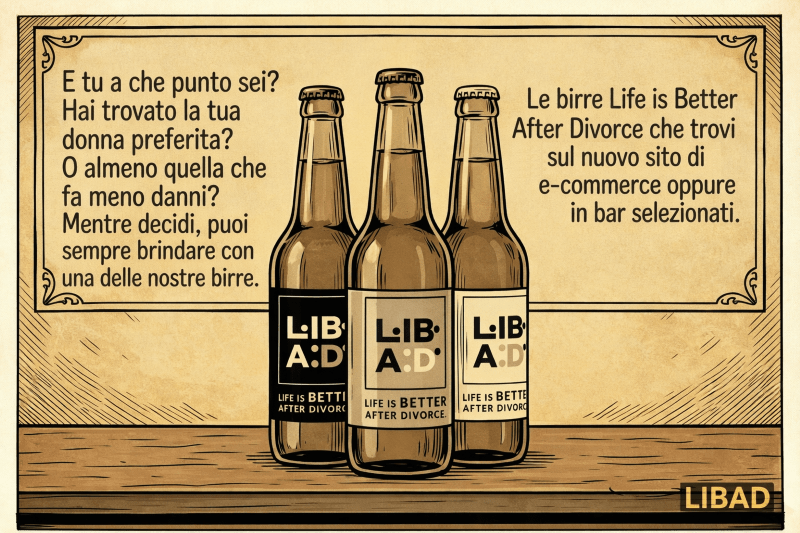 Celebra il tuo divorzio con le birre LIBAD - sisponibili sul sito